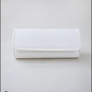 Satin Wedding Clutch with Pearls